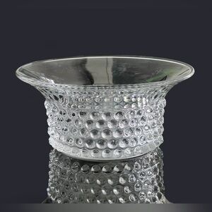 MCM 50’s Saara Hopea Nyppylä Hobnail glass bowl Nuutajarvi glass company Finland